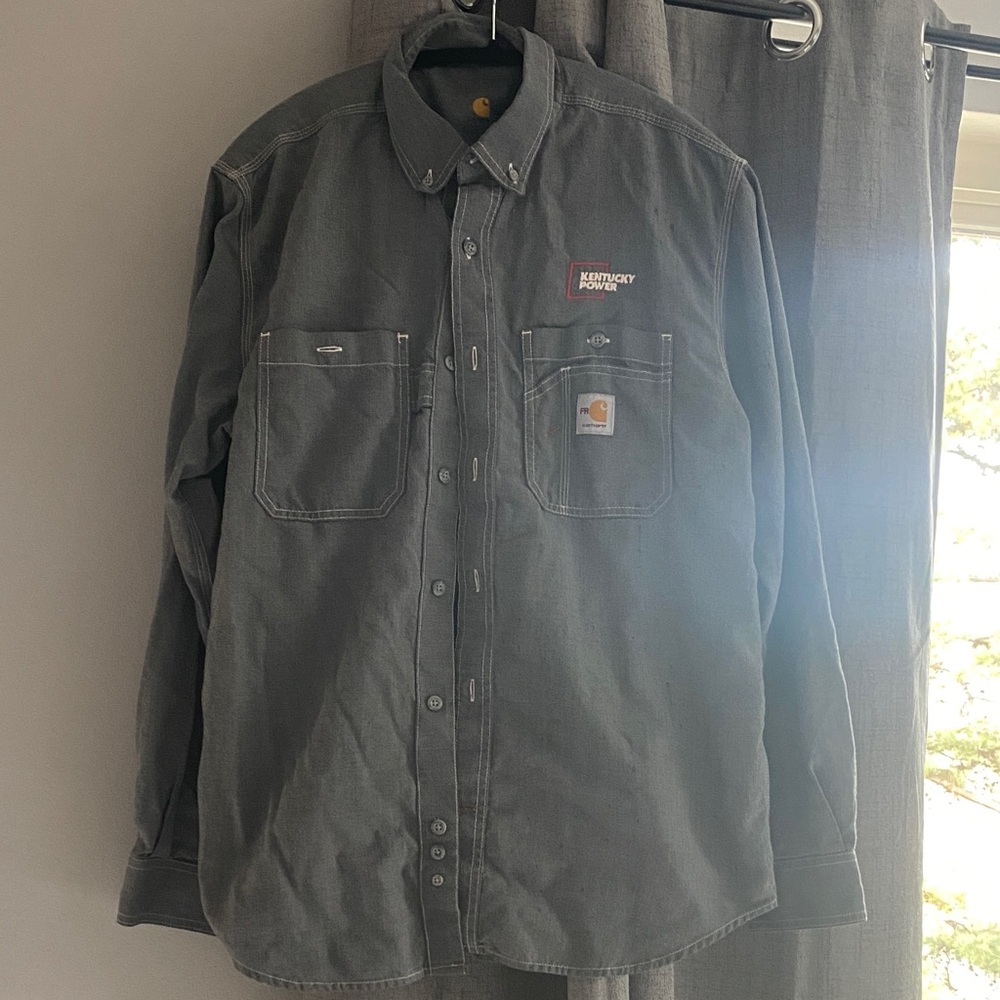 Carhartt FR Force Dark Gray button up Work Shirt